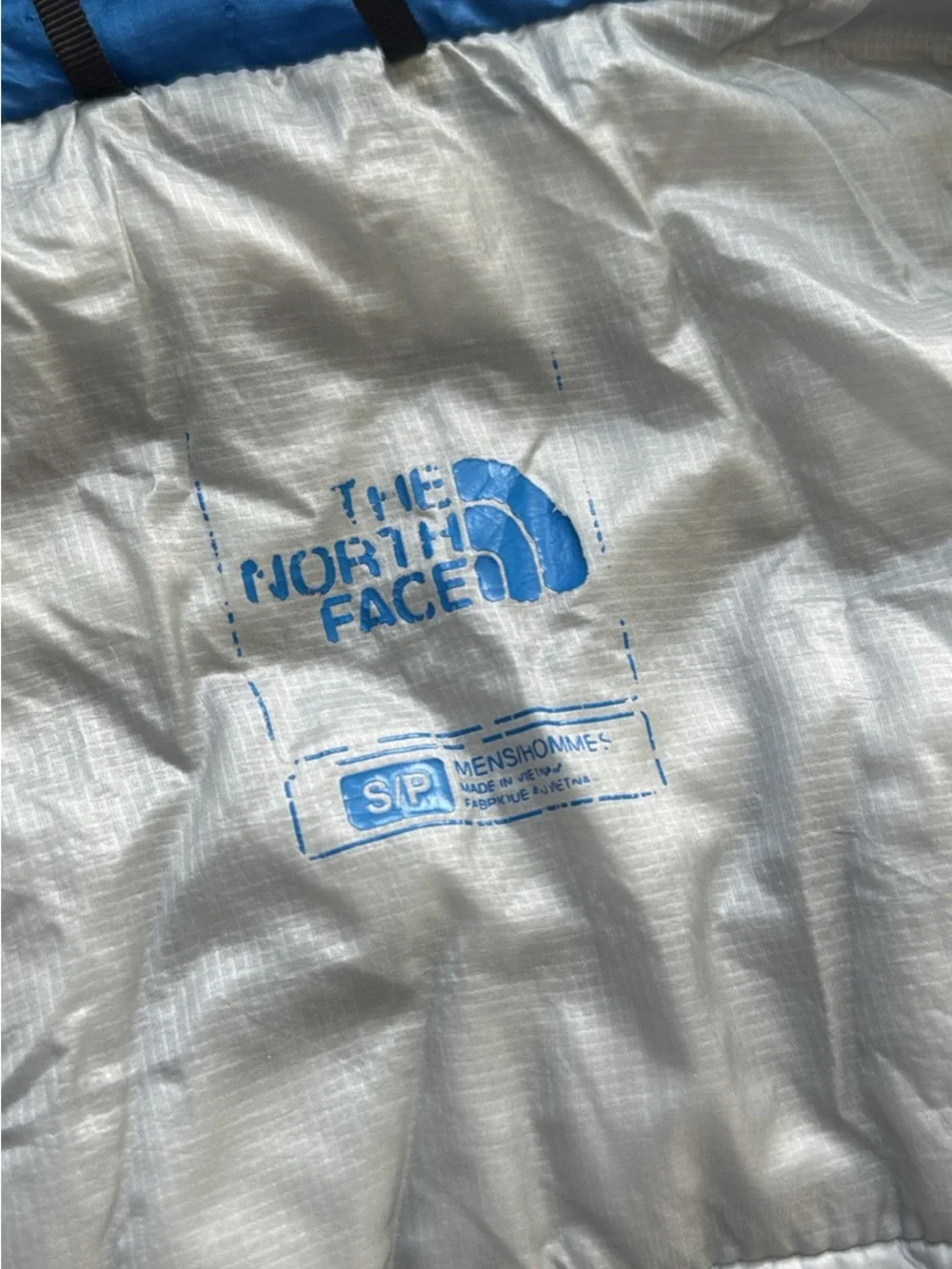 FLAW The North Face Thermoball Jacket Blue Quilted Packable *Burn Holes*